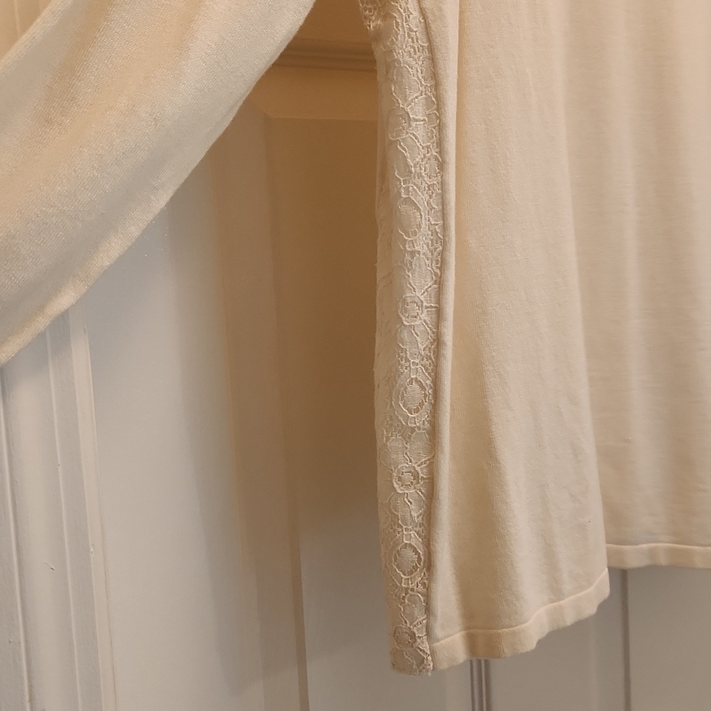 The Limited | Lace Trim Lightweight Sweater Top - Picture 4 of 4